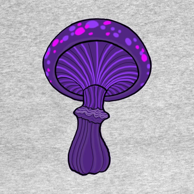 Purple New School Style Mushroom Original Art by ckandrus